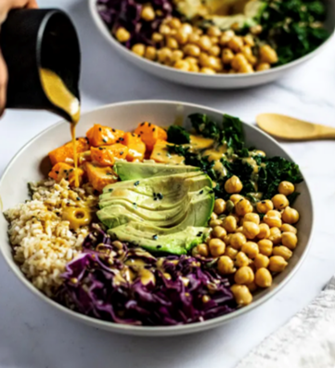 Chia Peanut Butter & Honey Mustard Buddha Bowl