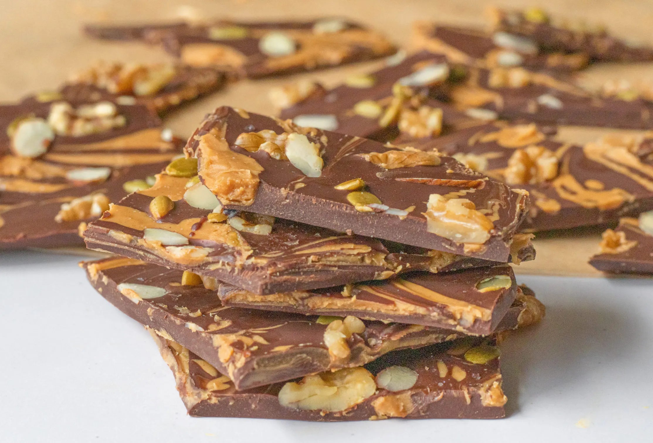 GreenKarmas Dark Chocolate Peanut Butter Bark