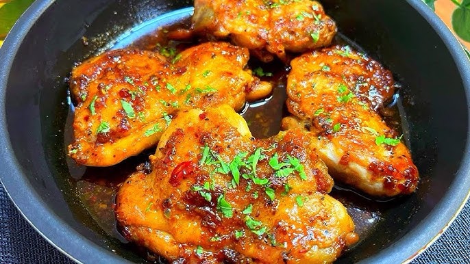 Garlic Chicken Thighs with GreenKarmas Kashmir Honey
