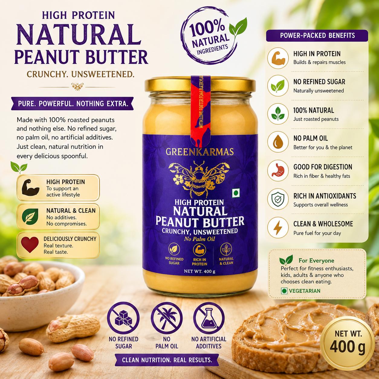 High Protein Natural Peanut Butter