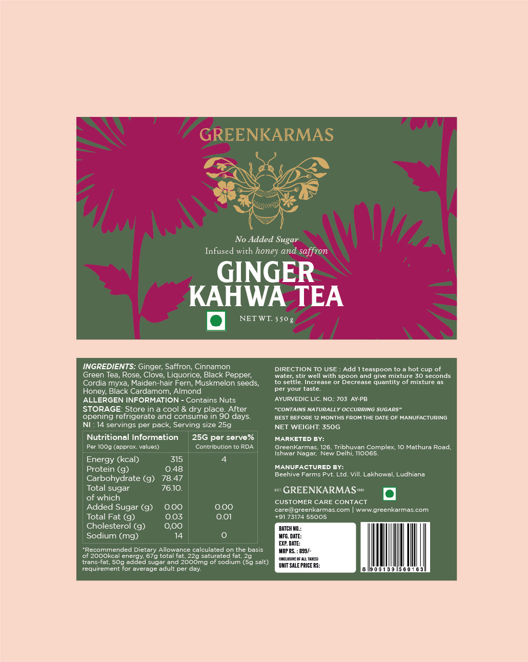 Ginger Kahwa Green Tea - Ayurvedic