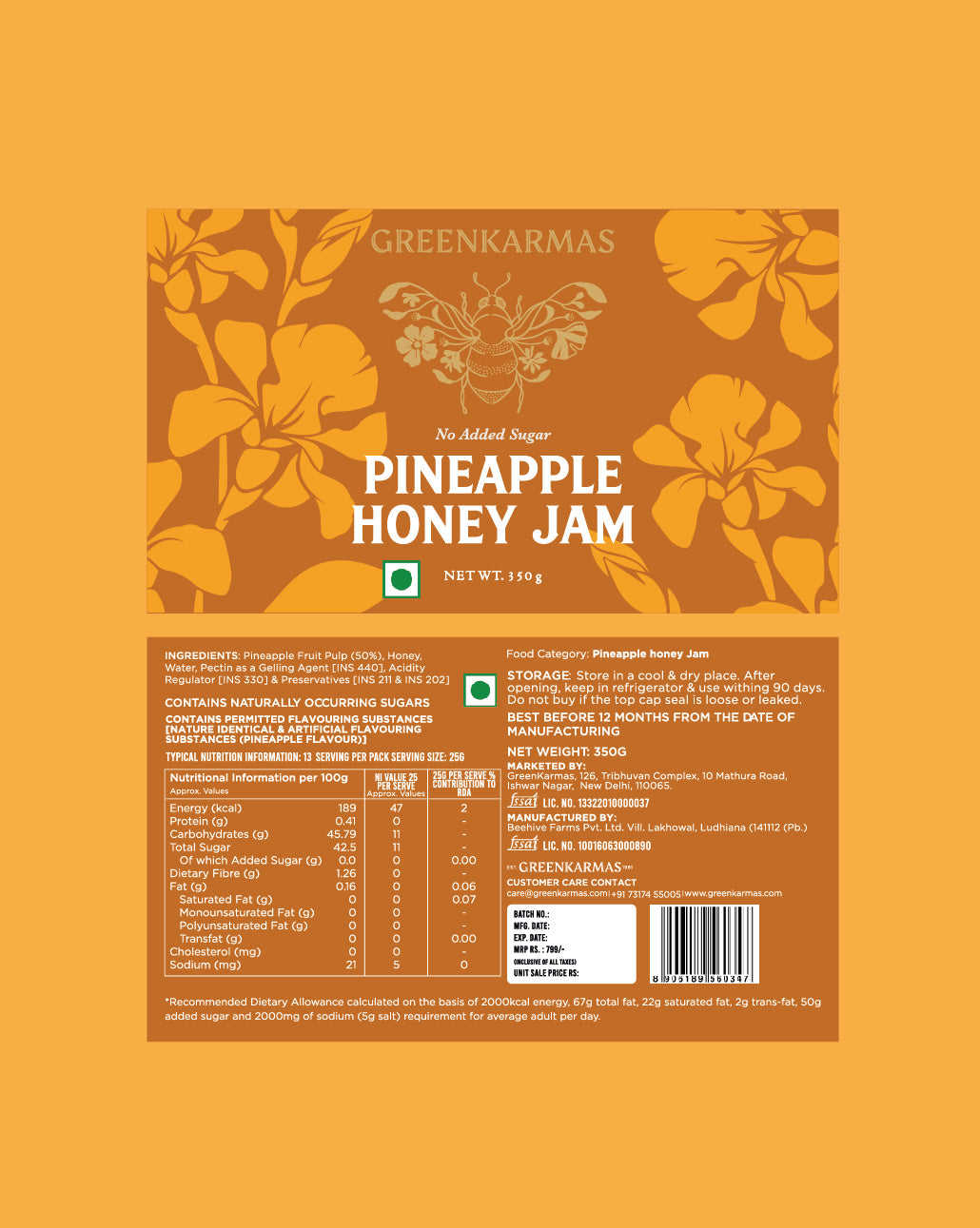 Pineapple Honey Jam