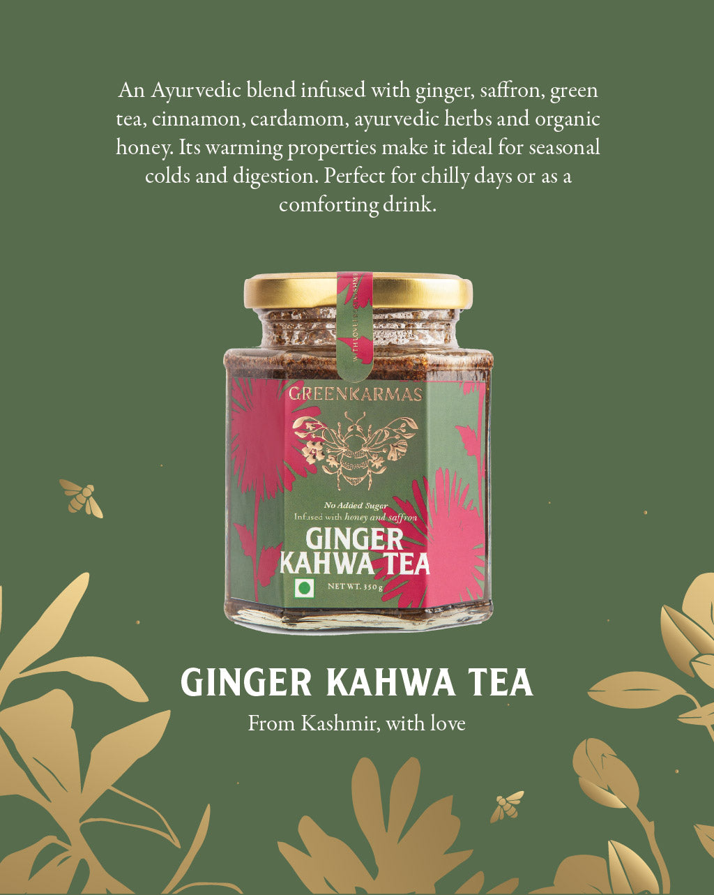 Ginger Kahwa Green Tea - Ayurvedic